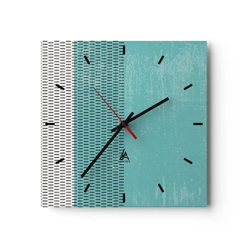 Wall clock - Clock on glass - Balanced Composition - 30x30 cm