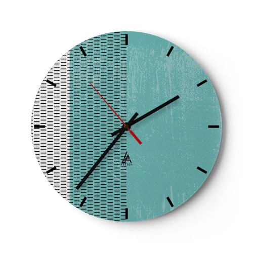 Wall clock - Clock on glass - Balanced Composition - 30x30 cm