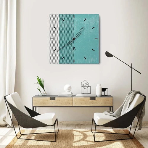 Wall clock - Clock on glass - Balanced Composition - 40x40 cm