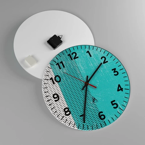 Wall clock - Clock on glass - Balanced Composition - 40x40 cm