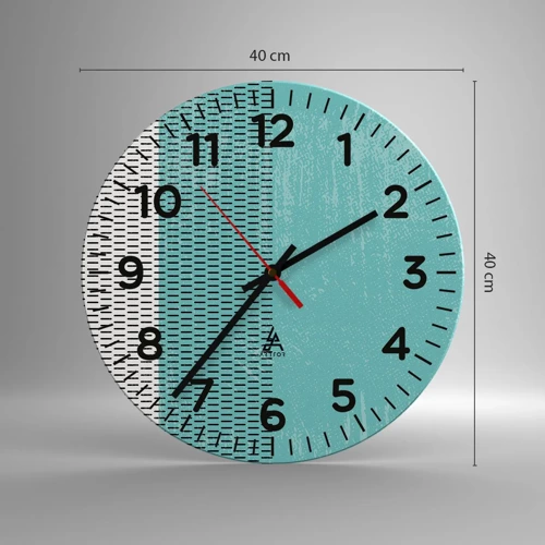 Wall clock - Clock on glass - Balanced Composition - 40x40 cm