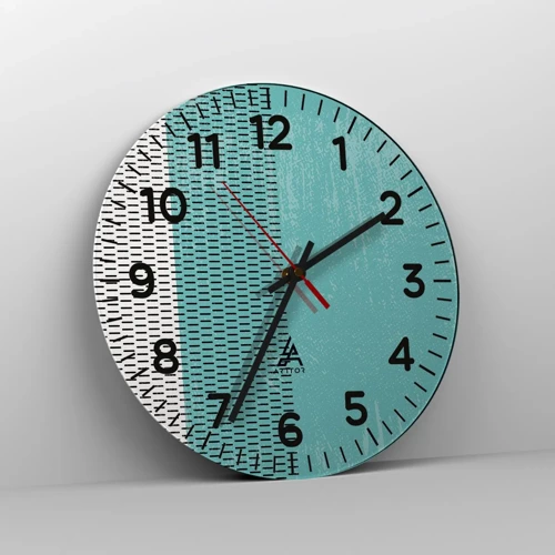 Wall clock - Clock on glass - Balanced Composition - 40x40 cm