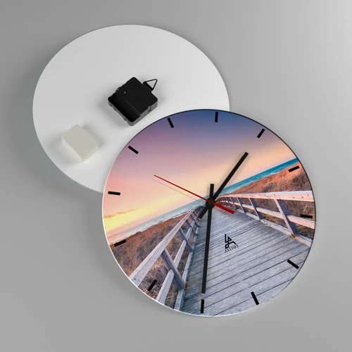 Wall clock - Clock on glass - Baltic Evening Aurora - 30x30 cm