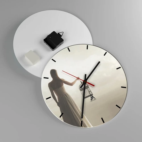 Wall clock - Clock on glass - Be Free - 30x30 cm