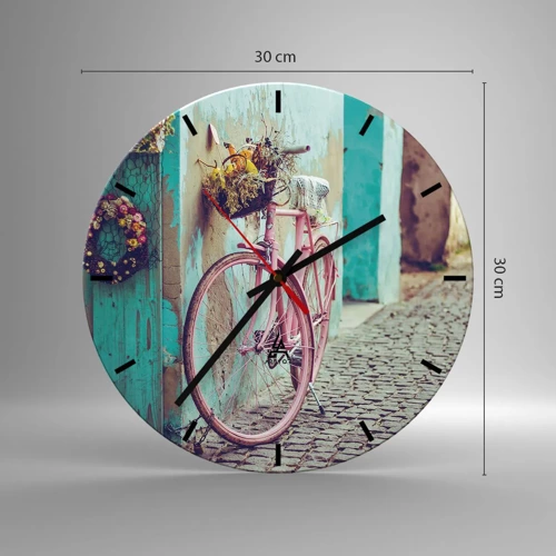 Wall clock - Clock on glass - Be Right Back - 30x30 cm