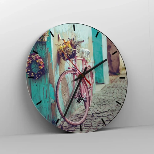 Wall clock - Clock on glass - Be Right Back - 30x30 cm