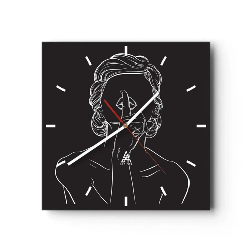 Wall clock - Clock on glass - Beauty Blossoms in Soul - 30x30 cm