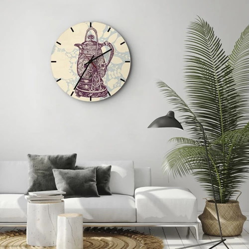 Wall clock - Clock on glass - Beauty of Ordinary Life - 30x30 cm