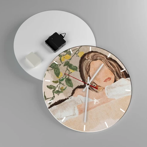 Wall clock - Clock on glass - Beauty of the South - 30x30 cm