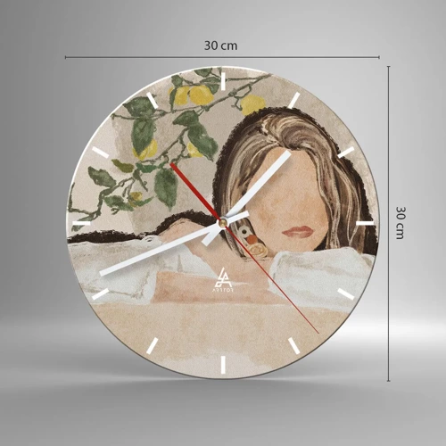 Wall clock - Clock on glass - Beauty of the South - 30x30 cm