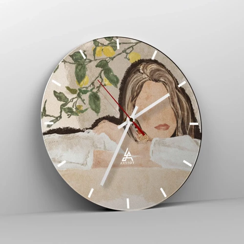 Wall clock - Clock on glass - Beauty of the South - 30x30 cm