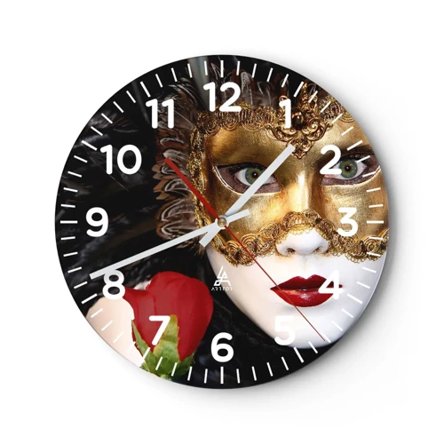 Wall clock - Clock on glass - Because Life Is a Big Ball - 30x30 cm