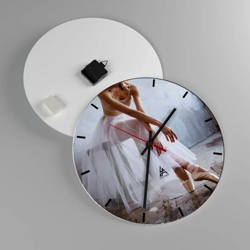 Wall clock - Clock on glass - Before the Ramp Lights Are On - 40x40 cm