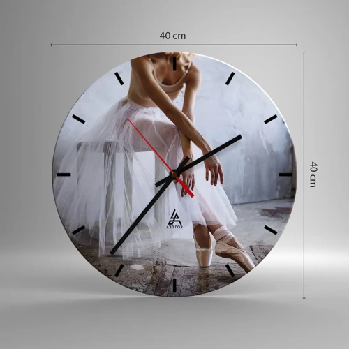 Wall clock - Clock on glass - Before the Ramp Lights Are On - 40x40 cm