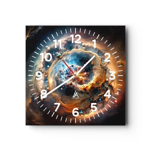Wall clock - Clock on glass - Beginning - 30x30 cm