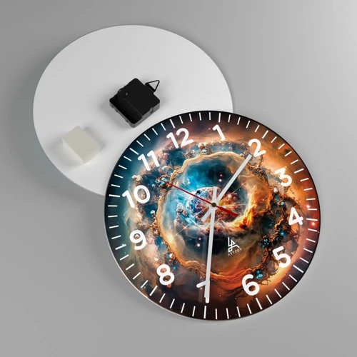 Wall clock - Clock on glass - Beginning - 30x30 cm