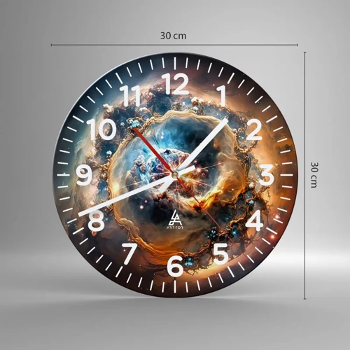 Wall clock - Clock on glass - Beginning - 30x30 cm