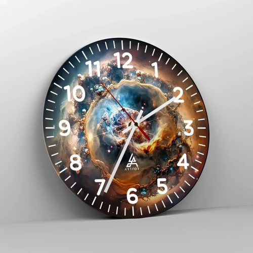 Wall clock - Clock on glass - Beginning - 30x30 cm