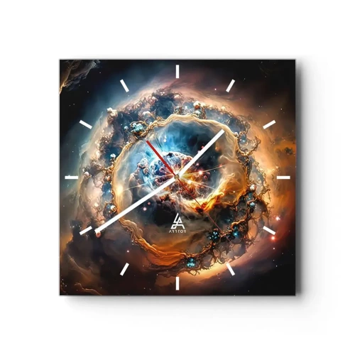 Wall clock - Clock on glass - Beginning - 40x40 cm