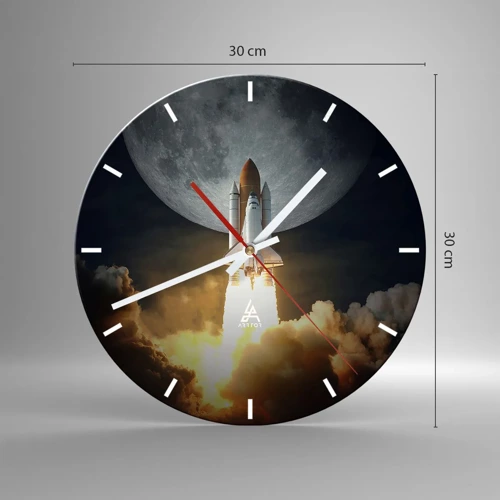 Wall clock - Clock on glass - Beginning of Unearthly Adventure - 30x30 cm