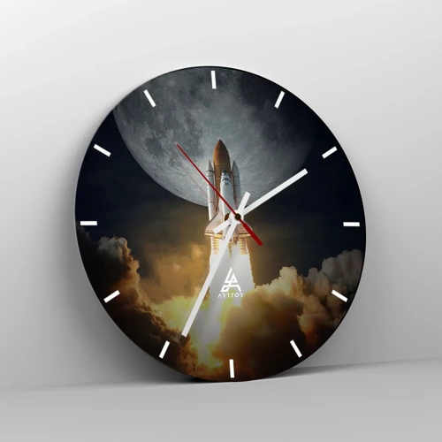 Wall clock - Clock on glass - Beginning of Unearthly Adventure - 30x30 cm