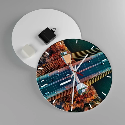 Wall clock - Clock on glass - Behind Seas and Oceans - 30x30 cm