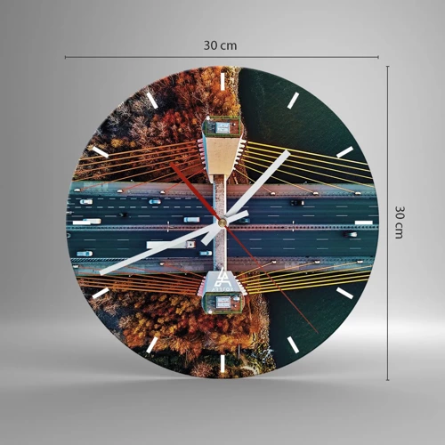 Wall clock - Clock on glass - Behind Seas and Oceans - 30x30 cm