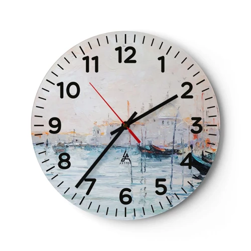 Wall clock - Clock on glass - Behind Water behind Fog - 30x30 cm