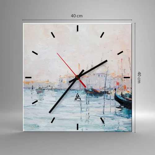 Wall clock - Clock on glass - Behind Water behind Fog - 40x40 cm