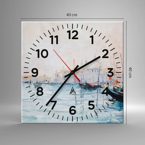 Wall clock - Clock on glass - Behind Water behind Fog - 40x40 cm