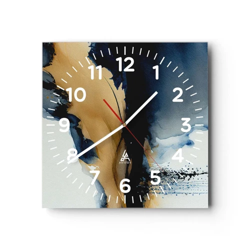 Wall clock - Clock on glass - Behind the Curtain - 40x40 cm