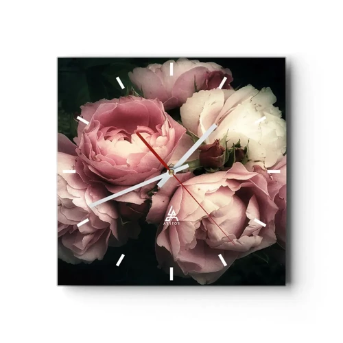 Wall clock - Clock on glass - Belle Epoque Charm - 30x30 cm