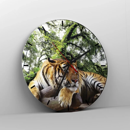 Wall clock - Clock on glass - Best Regards - 30x30 cm