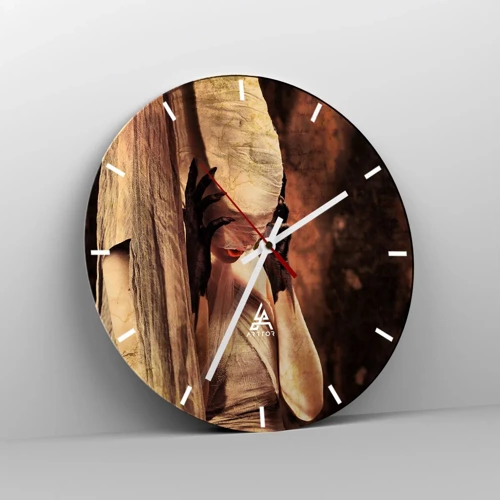 Wall clock - Clock on glass - Between Good and Evil - 30x30 cm