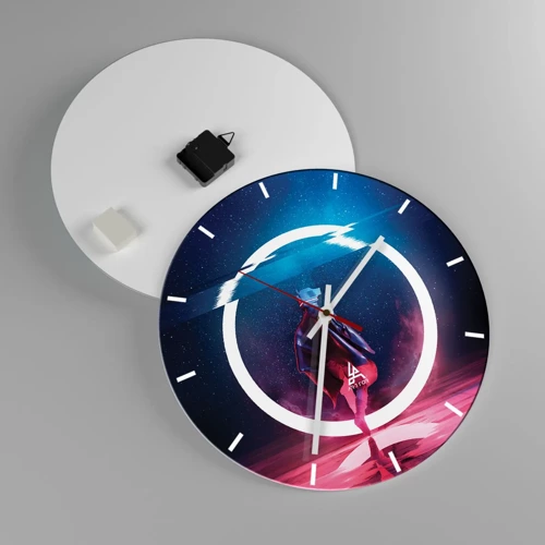 Wall clock - Clock on glass - Between Worlds - 40x40 cm