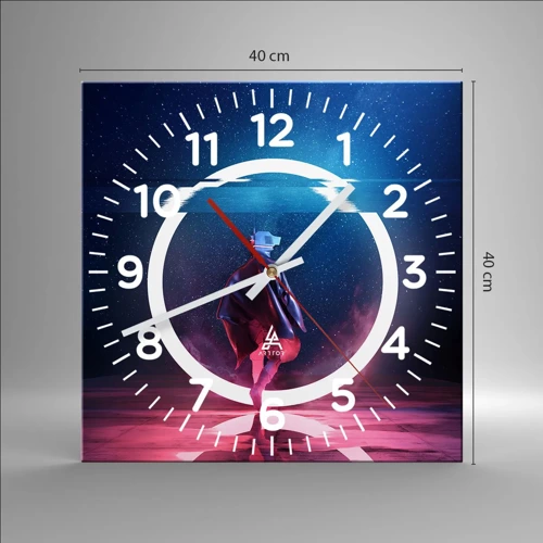 Wall clock - Clock on glass - Between Worlds - 40x40 cm