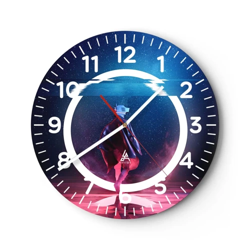 Wall clock - Clock on glass - Between Worlds - 40x40 cm