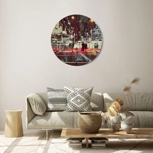 Wall clock - Clock on glass - Big City Trip - 30x30 cm