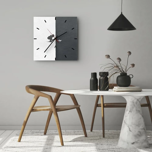 Wall clock - Clock on glass - Big Voyage - 30x30 cm