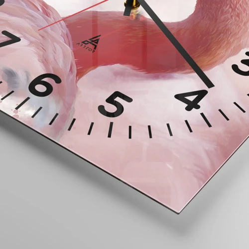 Wall clock - Clock on glass - Bird Look - 30x30 cm