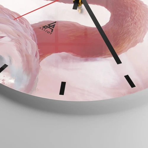 Wall clock - Clock on glass - Bird Look - 30x30 cm