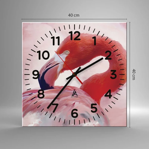 Wall clock - Clock on glass - Bird Look - 40x40 cm