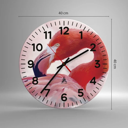 Wall clock - Clock on glass - Bird Look - 40x40 cm