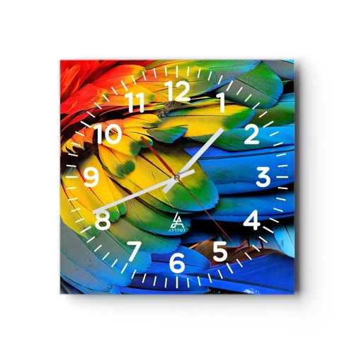 Wall clock - Clock on glass - Bird Of Paradise - 30x30 cm