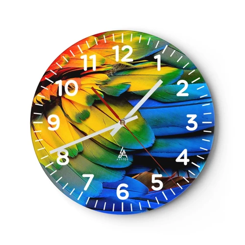 Wall clock - Clock on glass - Bird Of Paradise - 30x30 cm