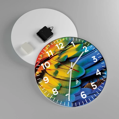 Wall clock - Clock on glass - Bird Of Paradise - 30x30 cm