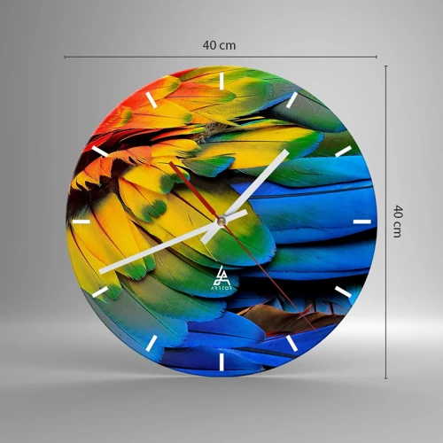 Wall clock - Clock on glass - Bird Of Paradise - 40x40 cm