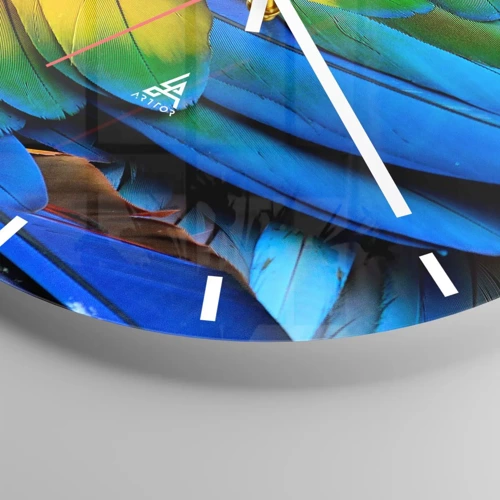 Wall clock - Clock on glass - Bird Of Paradise - 40x40 cm