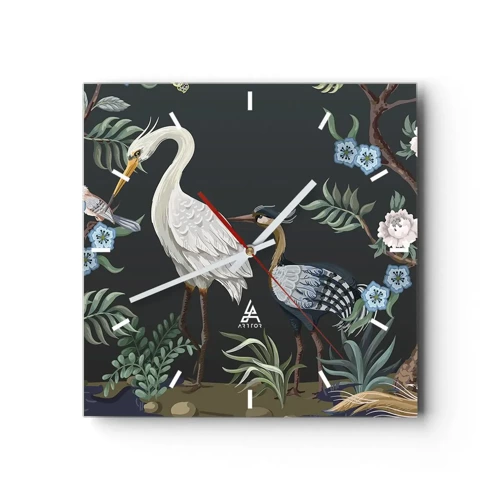 Wall clock - Clock on glass - Bird Truth - 30x30 cm