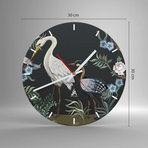 Wall clock - Clock on glass - Bird Truth - 30x30 cm